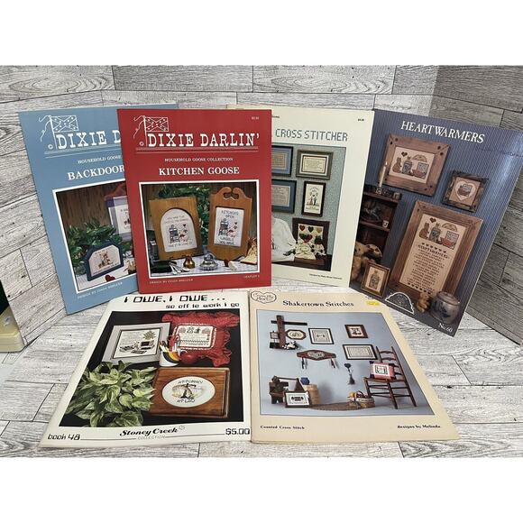 Cross Stitch Pattern Leaflet Book Mixed Theme Lot Of 6 Dixie Darlin Stoney Creek - Picture 1 of 9